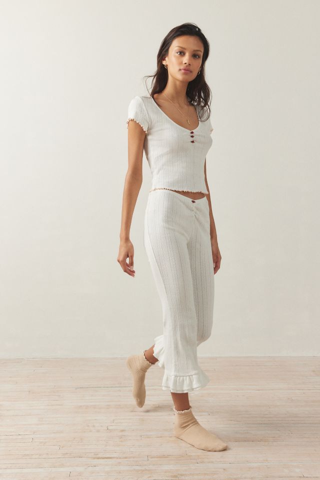 Out From Under Sweet Dreams Pointelle Capri Pant Urban Outfitters