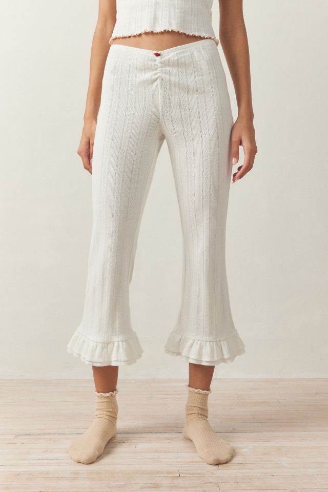 Out From Under Sweet Dreams Pointelle Flare Pant In Pink,at Urban  Outfitters