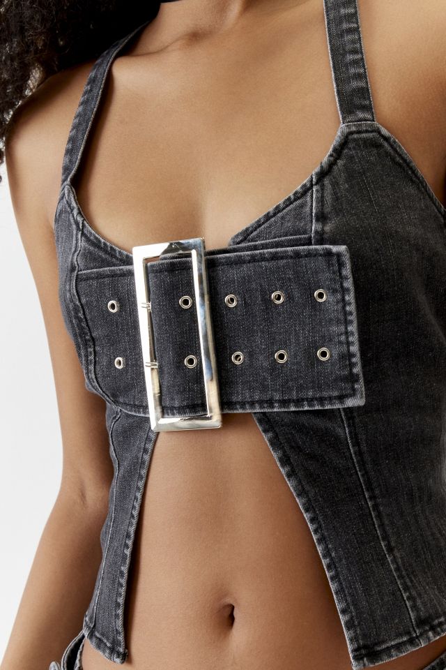 BY.DYLN. Zeddy Denim Buckle Top #2