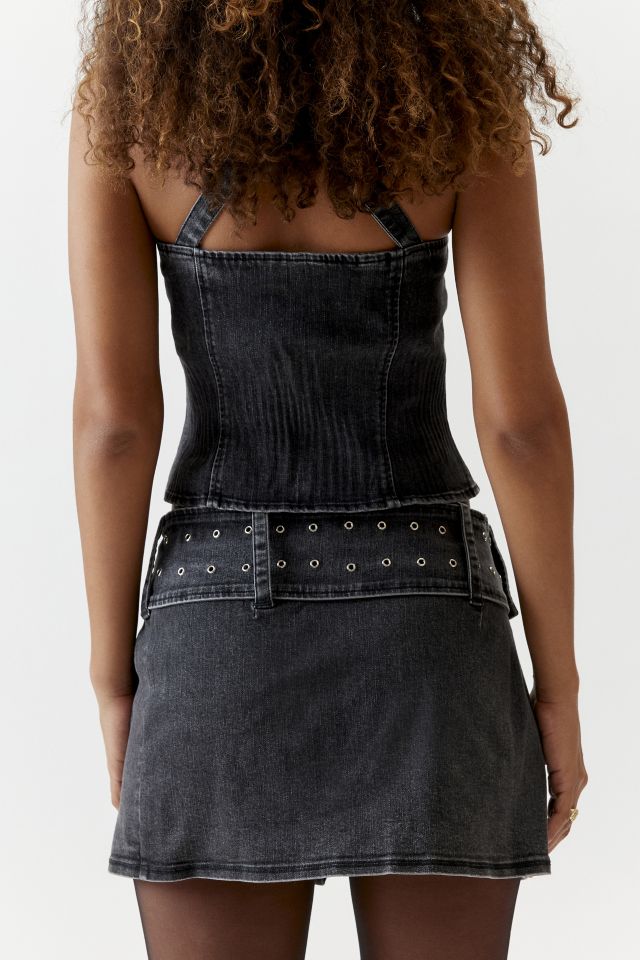 BY.DYLN Zeddy Belted Denim Micro Mini Skirt #2