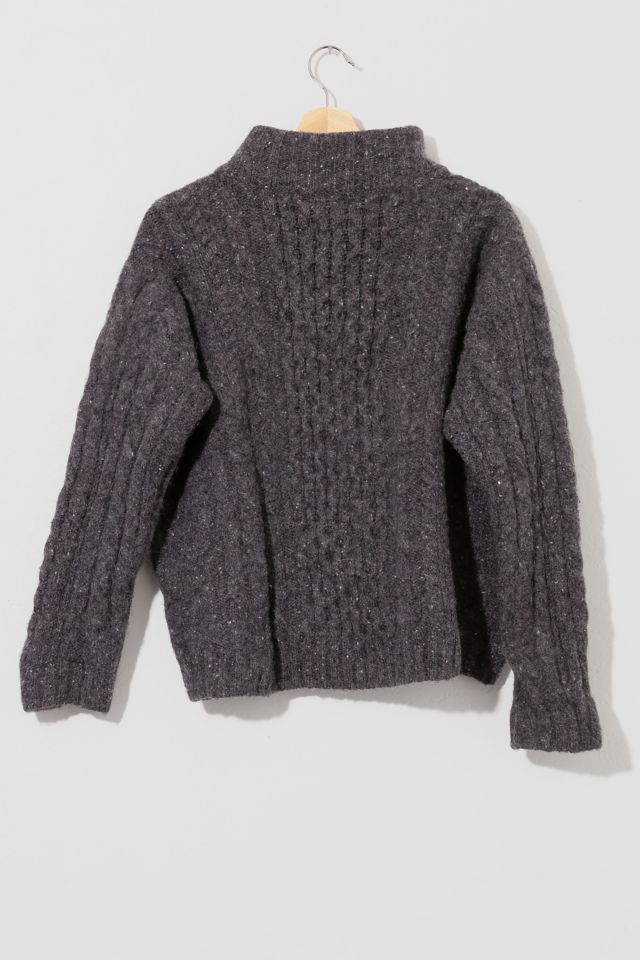 Vintage 1990s L.L. Bean Wool Cable Knit Gray Pullover Sweater #1