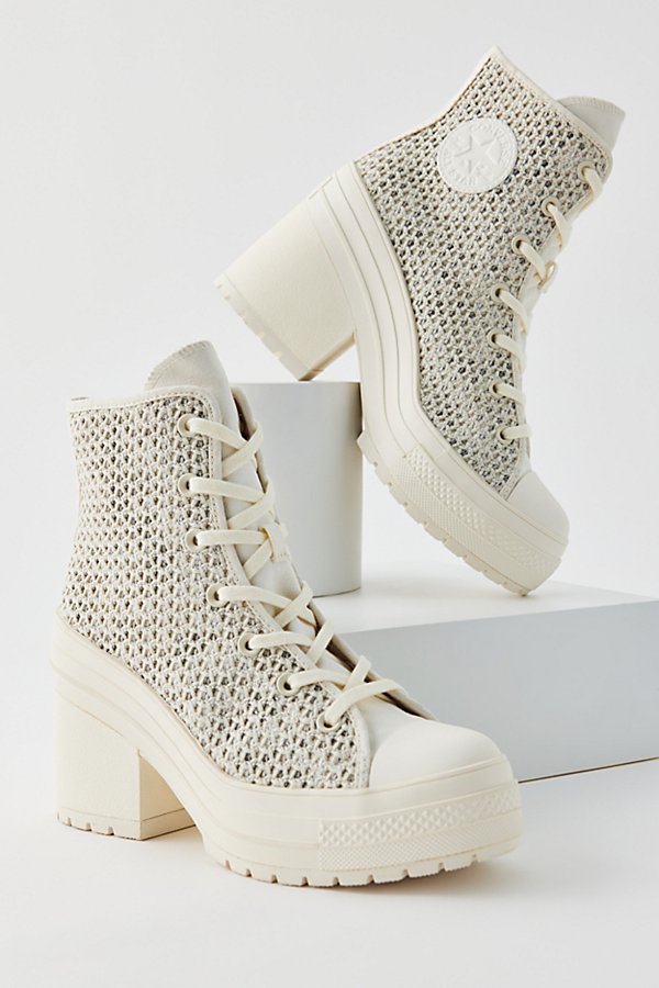 Shop Converse Chuck 70 De Luxe Knit Heeled Sneaker In Ivory, Women's At Urban Outfitters
