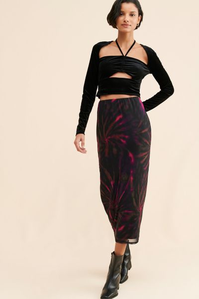 AFRM Felix Mesh Midi Skirt