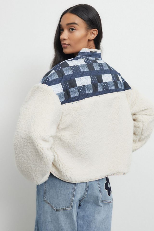 UO Mila Fleece Patchwork Jacket #1