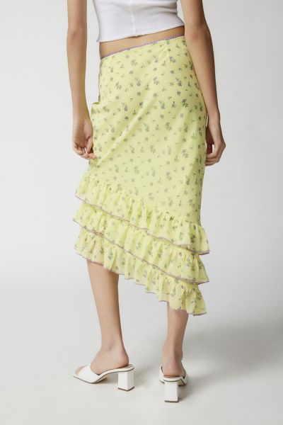 Jazzy ruffled midi skirt