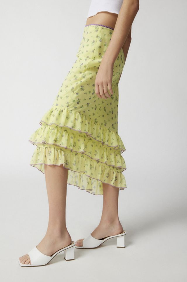 Kimchi Blue Lenora Chiffon Ruffle Midi Skirt #2