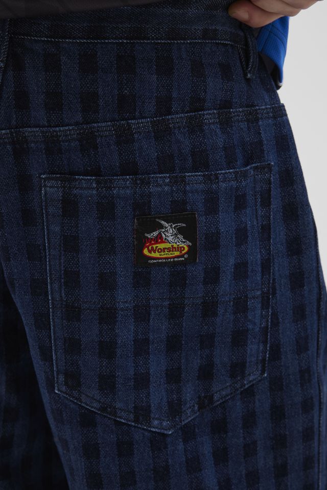 FOURNITURES DE CULTE Jort en Denim à Carreaux Brûlure Contrôlée #3