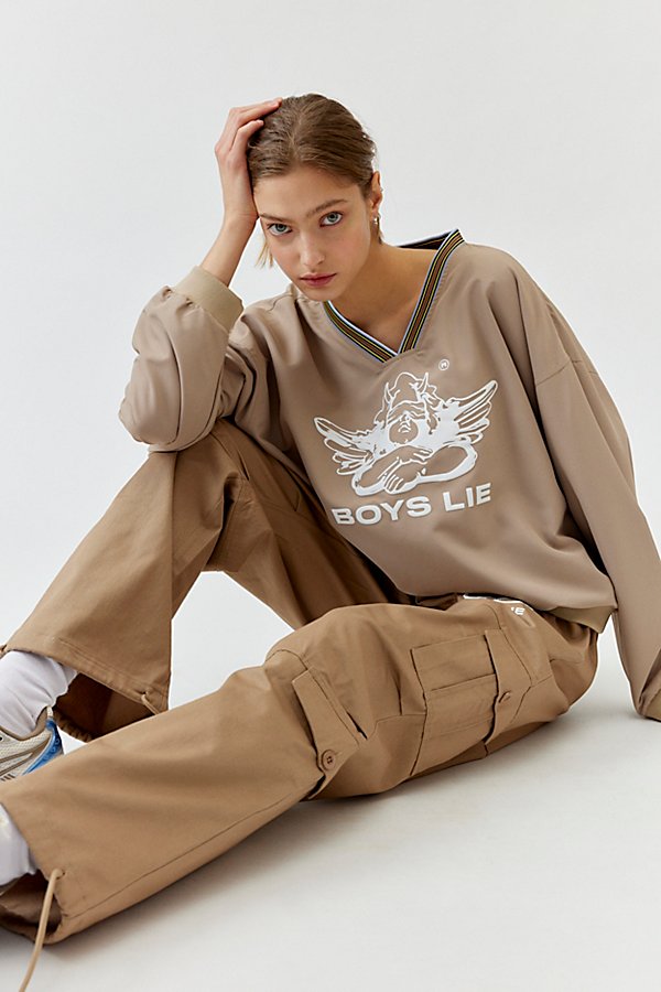 Boys Lie Hits Different Chase Sweatshirt In Brown, Women's At Urban Outfitters