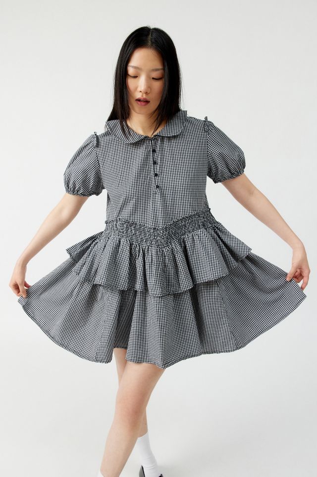 UO Claire Ruffled Babydoll Mini Dress #1