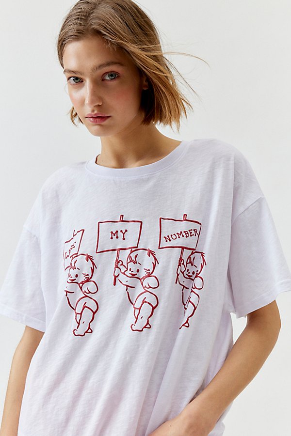 Boys Lie Read The Signs Boyfriend Tee In White, Women's At Urban Outfitters