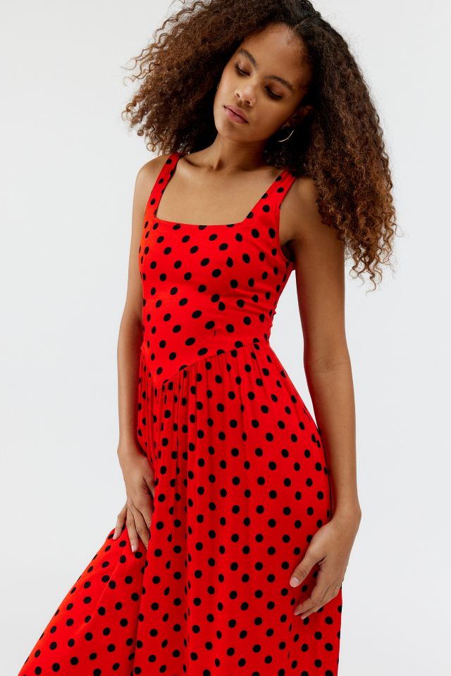 UO Lydia Polka Dot Midi Dress #2