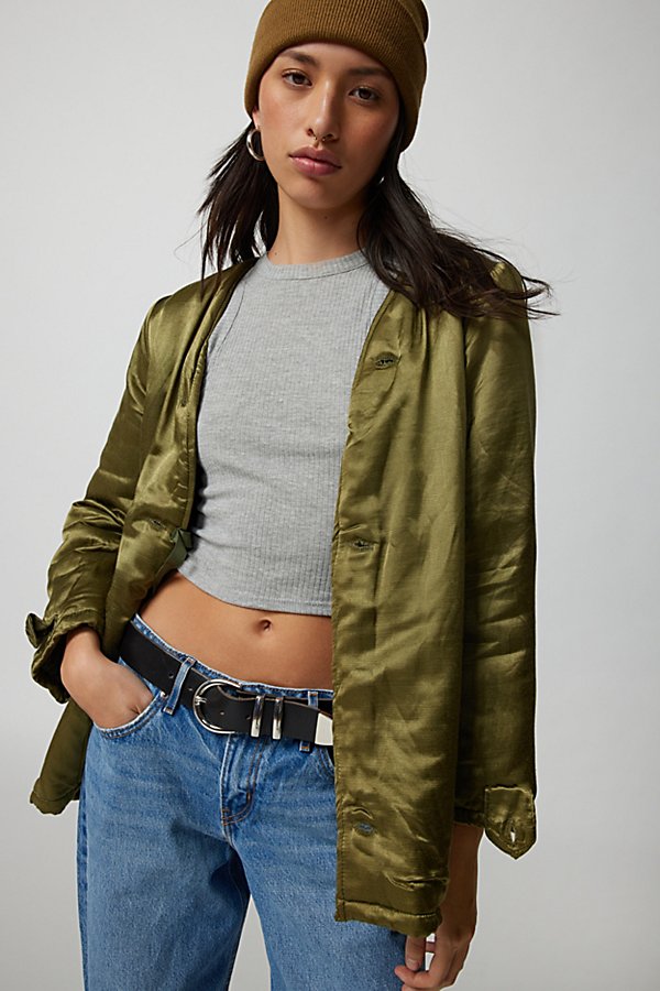 Urban Renewal Vintage Reversible Fuzzy Surplus Jacket In Green, Women's At Urban Outfitters
