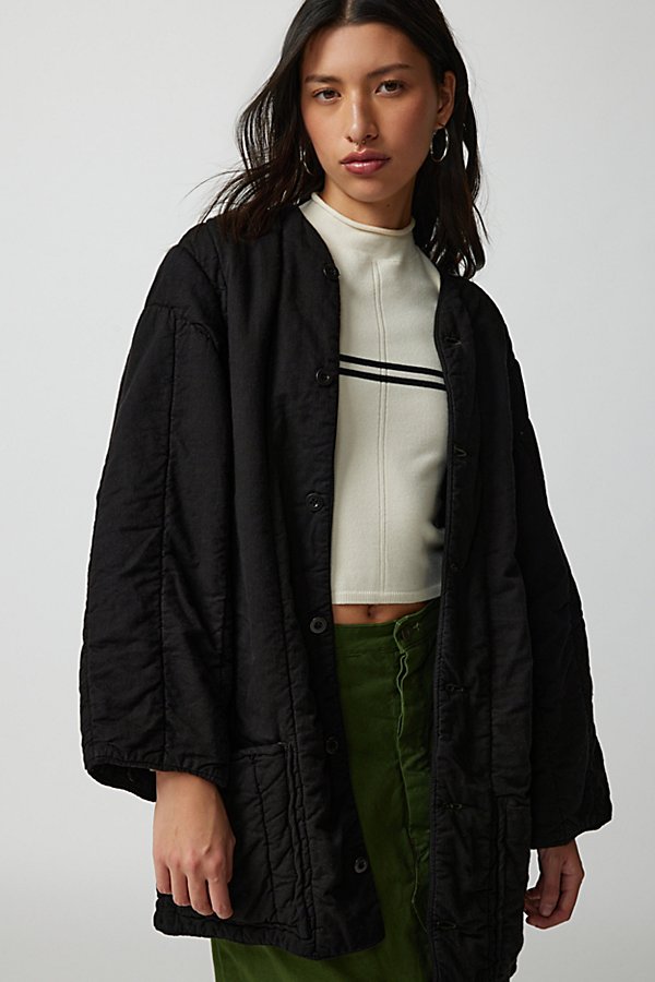 Urban Renewal Remade Overdyed Liner Jacket In Black, Women's At Urban Outfitters