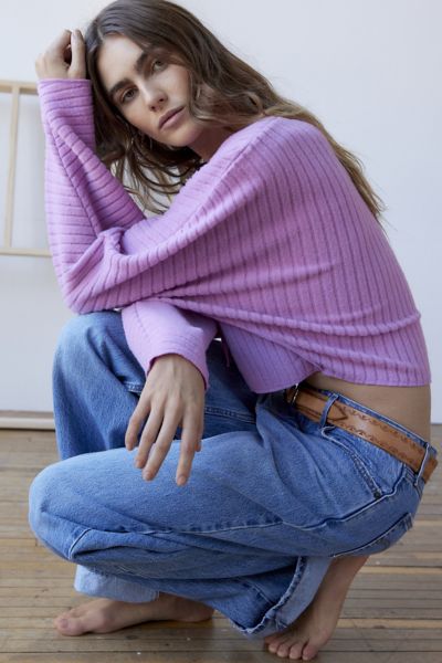 Out From Under Jordie Double Notch Long Sleeve Top In Lilac, Women's At Urban Outfitters