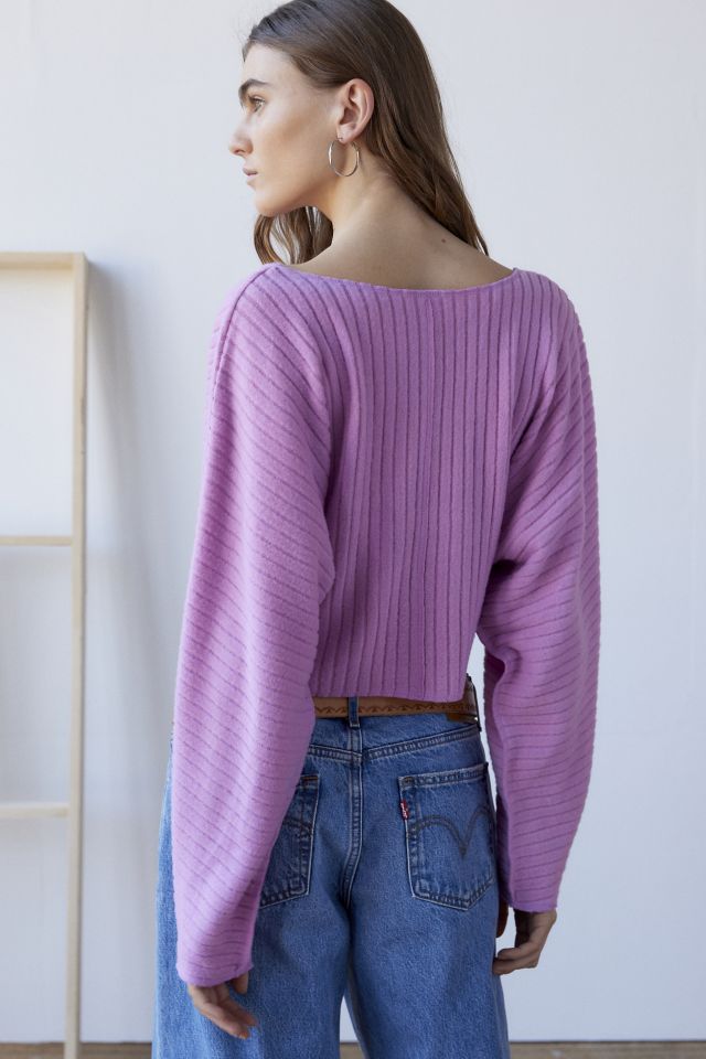 Urban Outfitters Uo Meg Square Neck Top in Purple