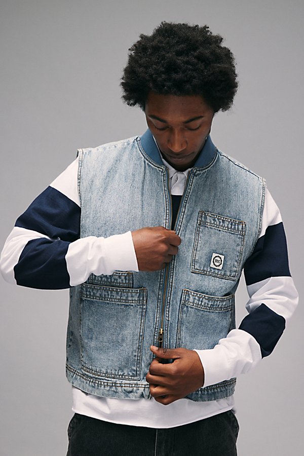 Bdg Denim Chore Vest Jacket In Light Blue, Men's At Urban Outfitters