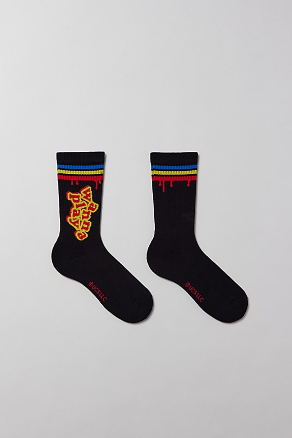 Urban Outfitters Wanna Play Crew Sock In Black, Men's At