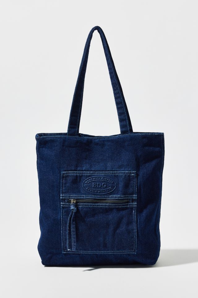 Urban Outfitters☆ ウォッシュドデニム・トートバッグ BDG Logo Washed Denim Tote Bag | Urban Outfitters
