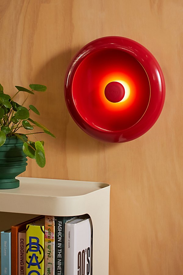 Urban Outfitters Wireless Bowl Sconce Lamp In Red At
