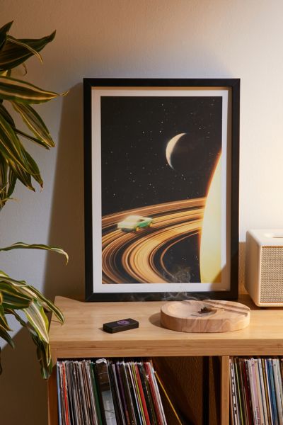 Urban Outfitters Taudalpoi Saturn Highway Art Print In Black Matte Frame At