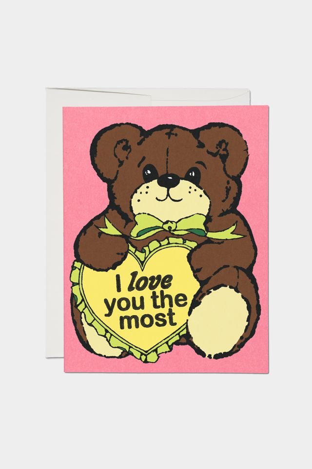 Red Cap Love You the Most Greeting Card | Urban Outfitters