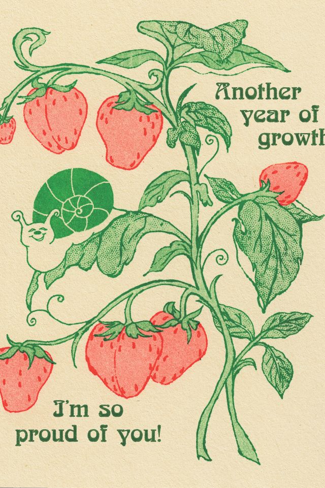 Red Cap Year of Growth Greeting Card #1