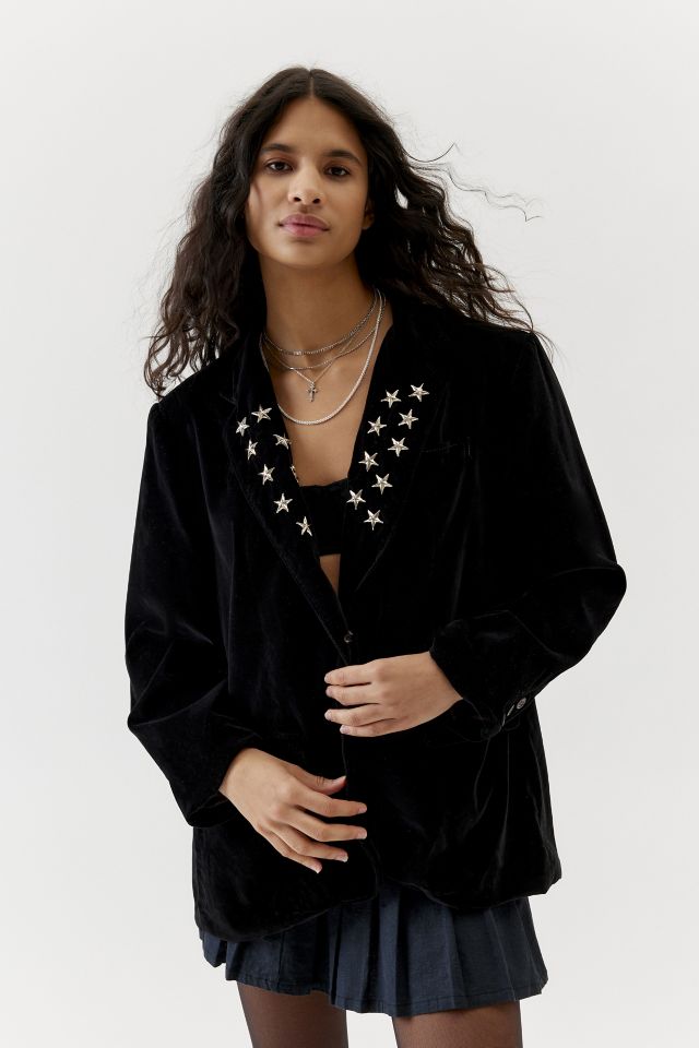 Urban Renewal Remade Star Studded Velvet Blazer #3