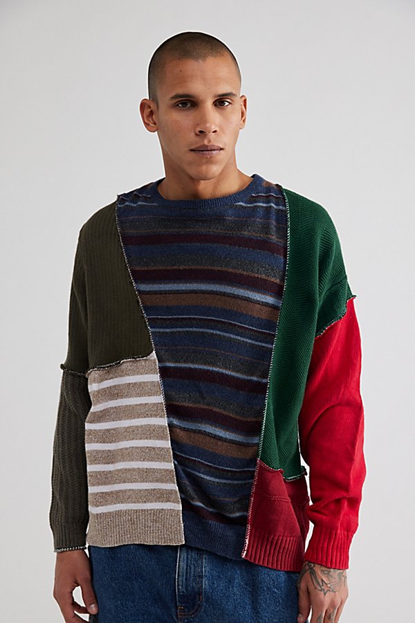 Urban Renewal Remade Pieced Square Sweater In Assorted, Men's At Urban Outfitters