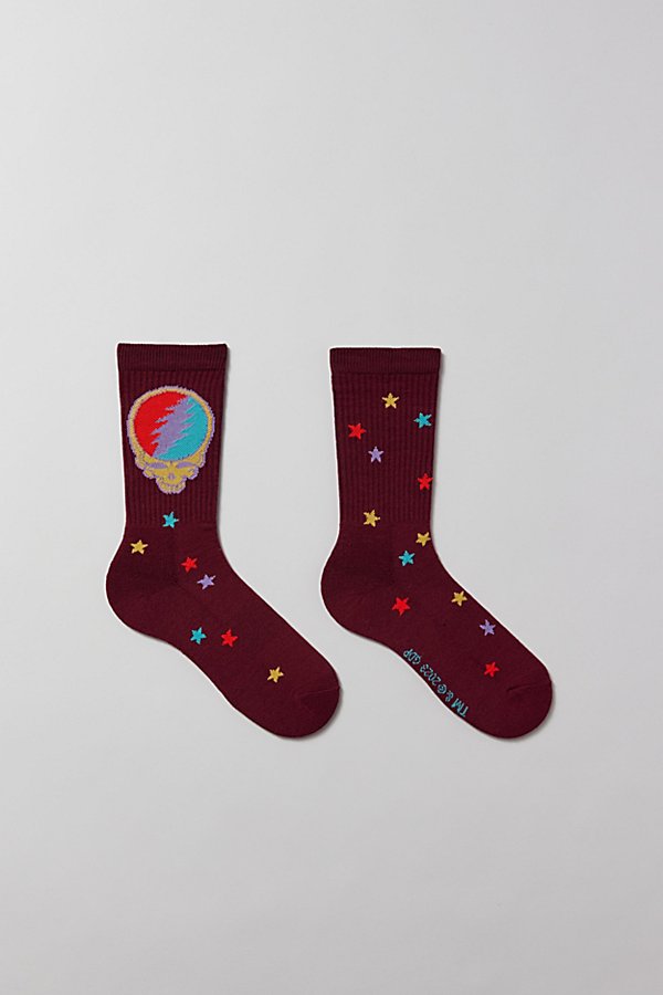 Urban Outfitters Grateful Dead Syf Sock In Maroon, Men's At