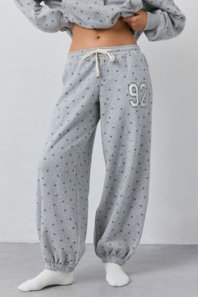 Out From Under Brenda Graphic Jogger Sweatpant In Grey Stars, Women's At Urban Outfitters