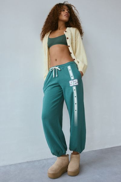 OUT FROM UNDER BRENDA GRAPHIC JOGGER SWEATPANT IN DARK GREEN, WOMEN'S AT URBAN OUTFITTERS 
