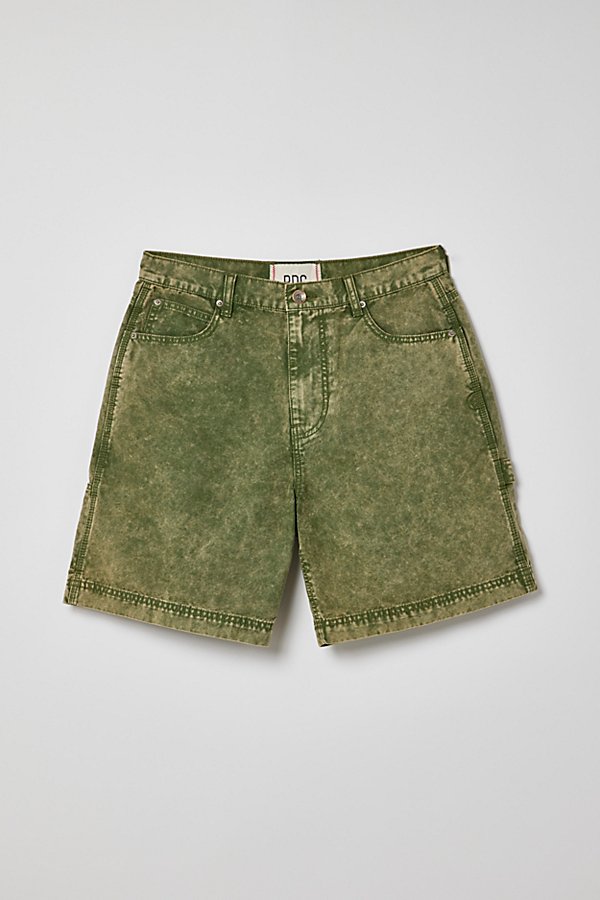 Bdg Washed Canvas Carpenter Short In Dark Green, Men's At Urban Outfitters