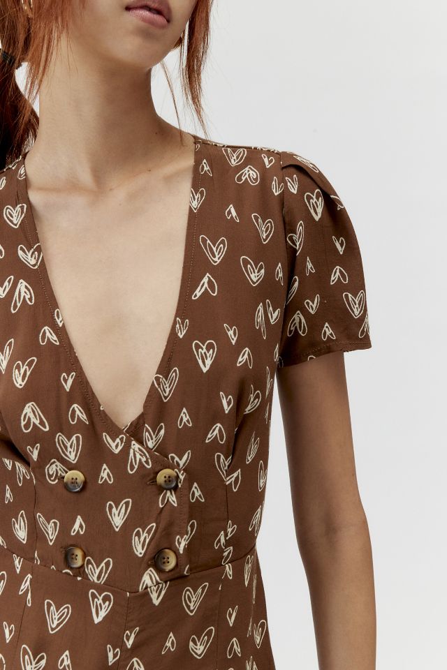 UO Juliette Printed Short Sleeve Romper #1