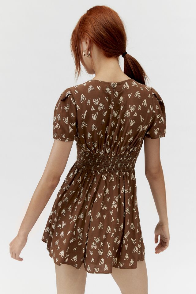 UO Juliette Printed Short Sleeve Romper #3