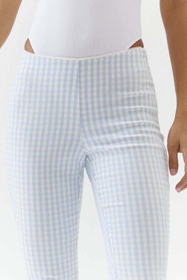 UO Elle Gingham Ruffle Capri Pant