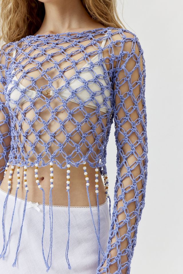 Chandail en Crochet Transparent Tory d'Agua Bendita #1