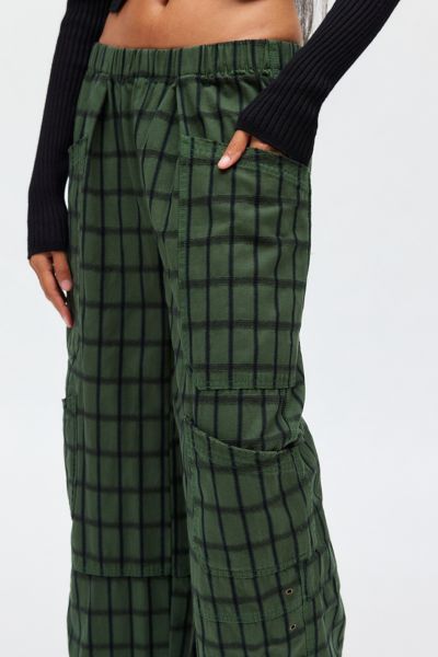 BDG Charlie Gingham Low-Rise Wide-Leg Pant