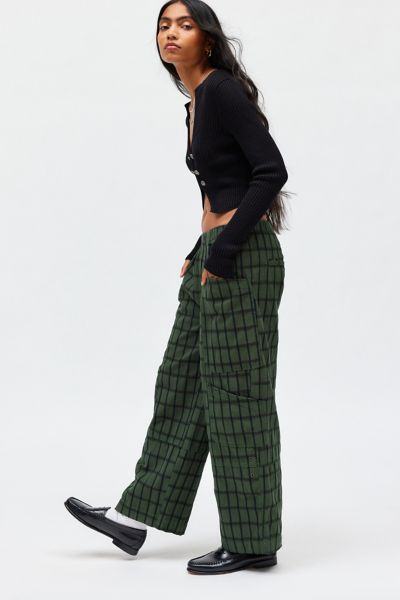 BDG Charlie Gingham Low-Rise Wide-Leg Pant