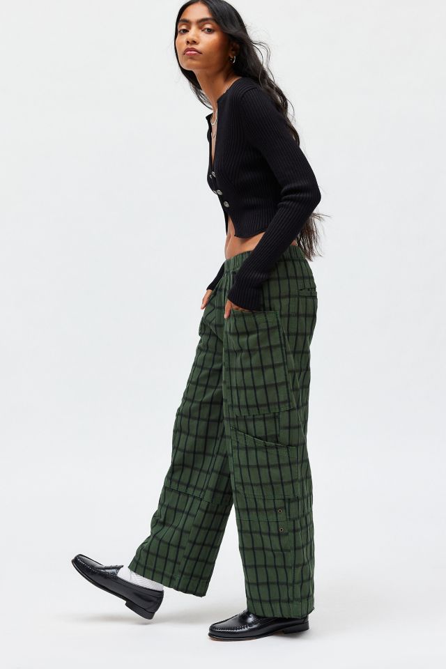 BDG Charlie Gingham Low-Rise Wide-Leg Pant