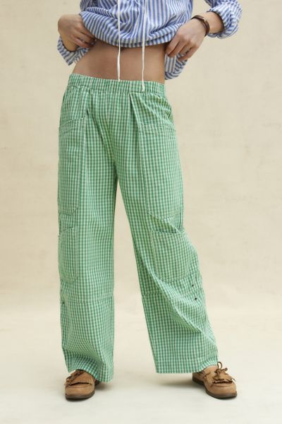 BDG Charlie Gingham Low-Rise Wide-Leg Pant