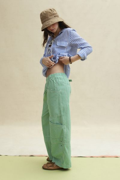 BDG Charlie Gingham Low-Rise Wide-Leg Pant