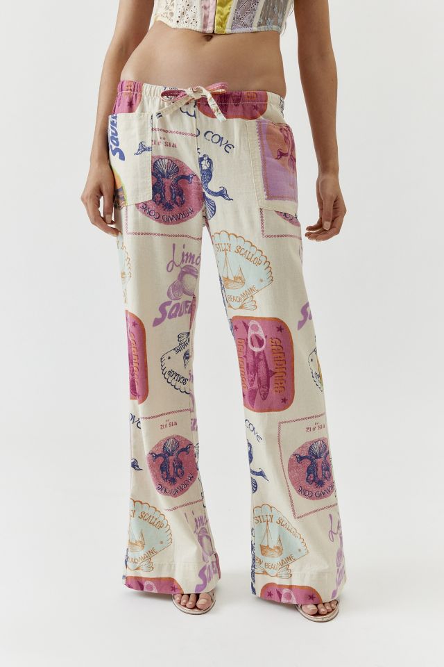 UO Amelie Printed Linen Pant