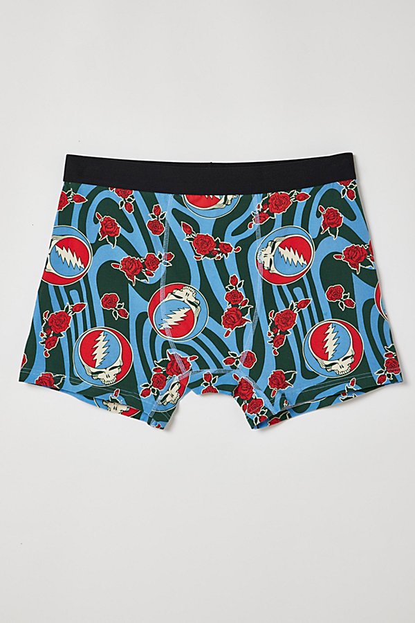 Urban Outfitters Grateful Dead Stealie & Rose Boxer Brief In Blue, Men's At