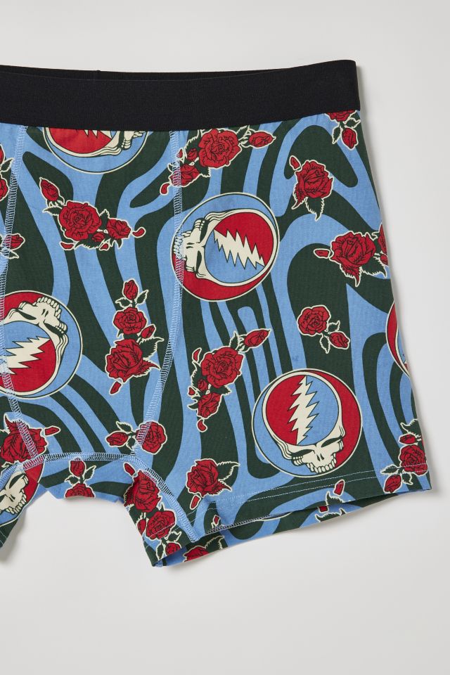 Grateful Dead Stealie & Rose Boxer Brief