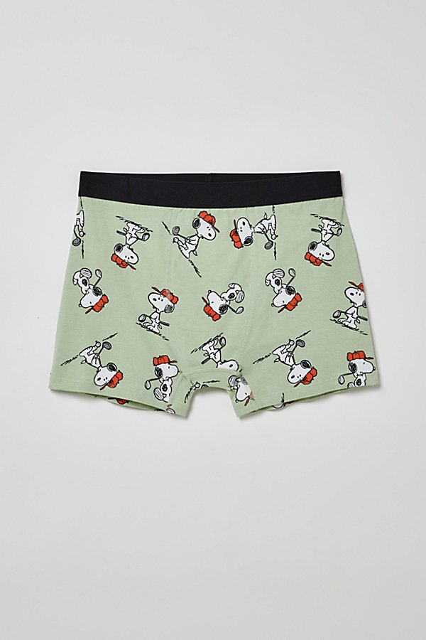 Urban Outfitters Snoopy Ball Cap Boxer Brief In Green, Men's At