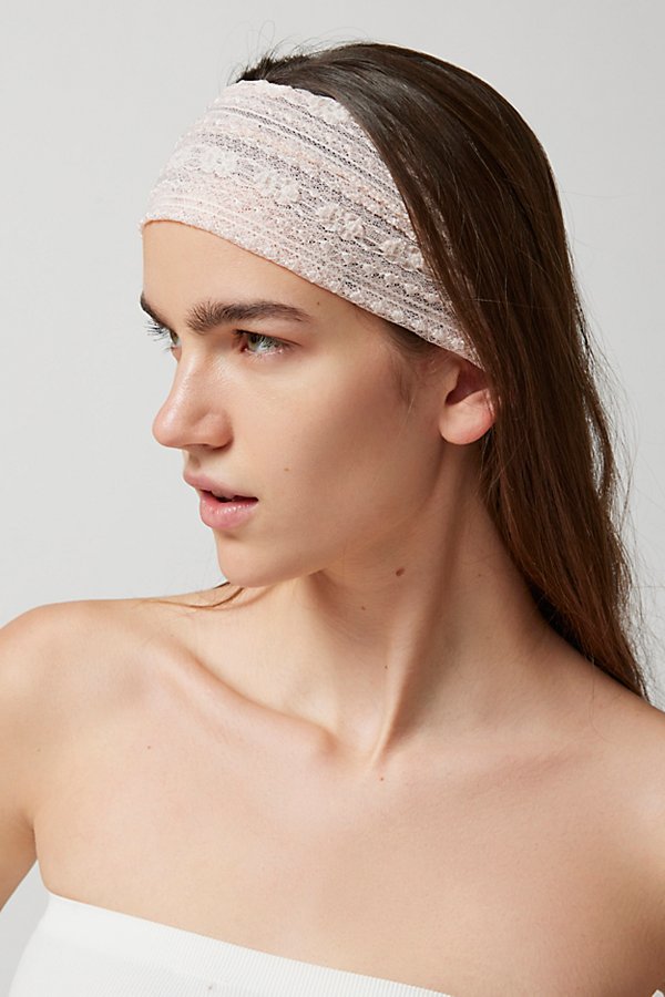 Urban Outfitters Pointelle Lace Soft Headband In Pink At