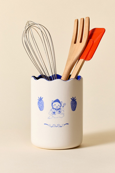 Ceramic Utensil Holder - Cat