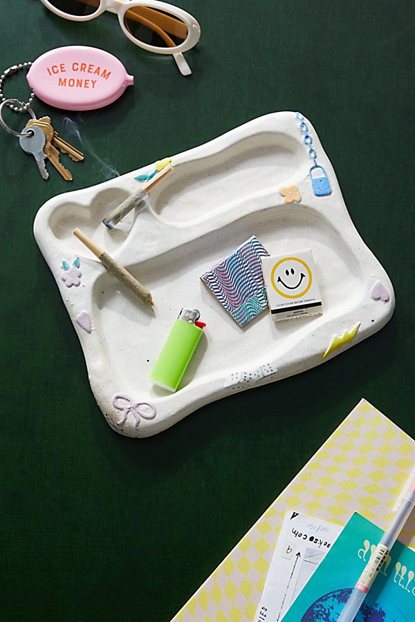Shop Urban Outfitters Charmed Rolling Tray In White At