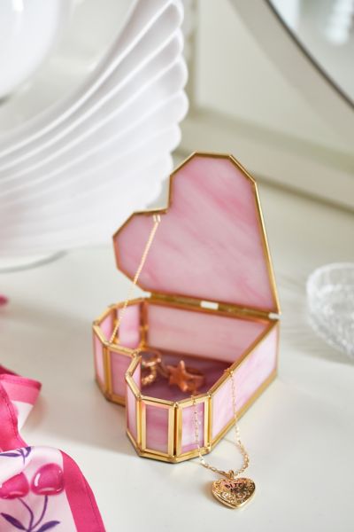 Shop Urban Outfitters Heart Stained Glass Jewelry Box In Pink At