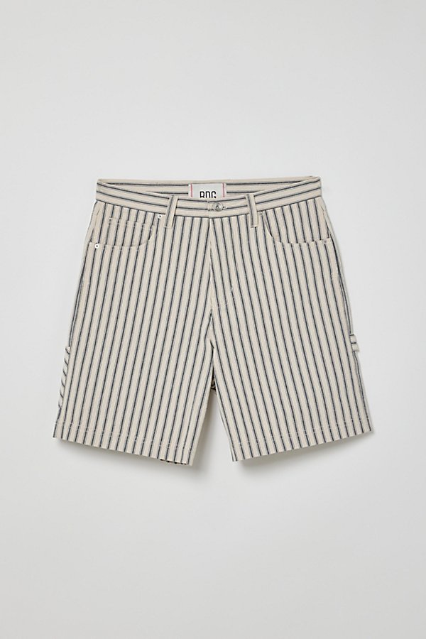 Bdg Railroad Stripe Canvas Carpenter Short In Ivory, Men's At Urban Outfitters